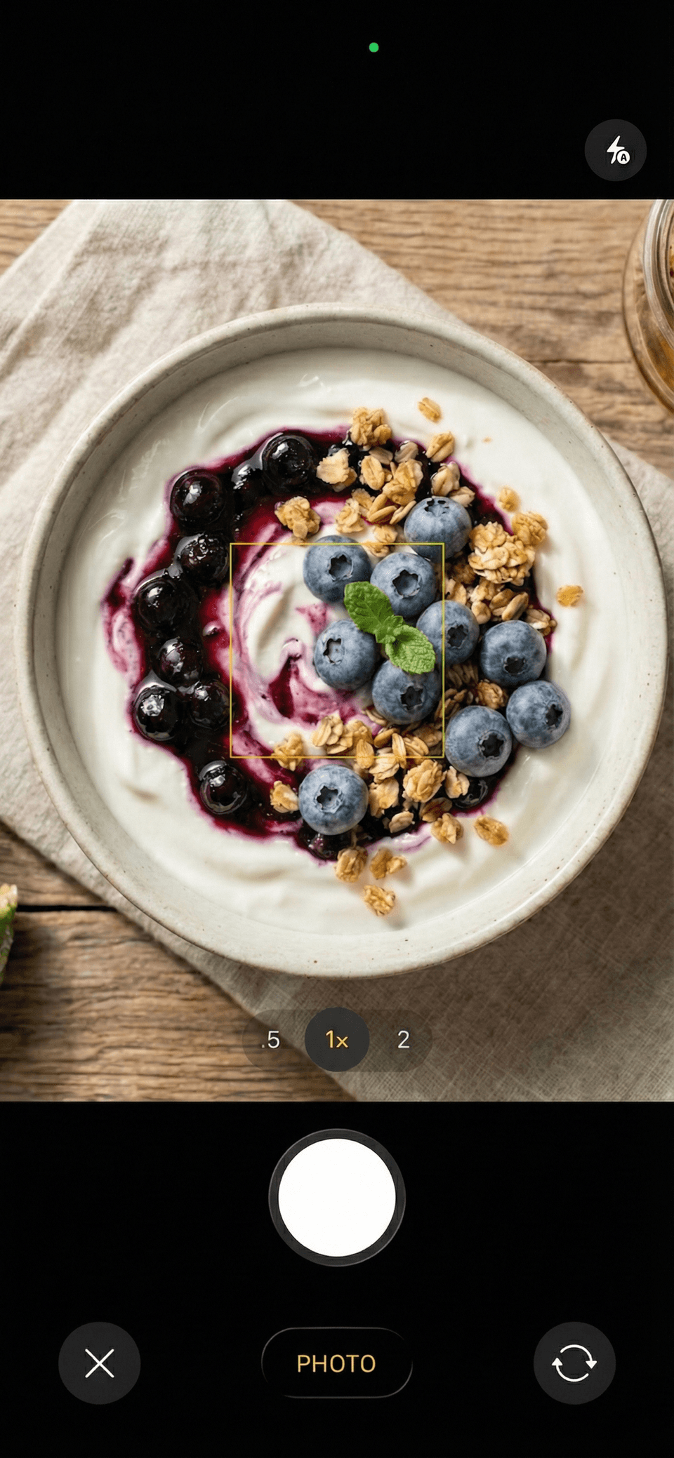 Fud AI camera screen for snapping food photos